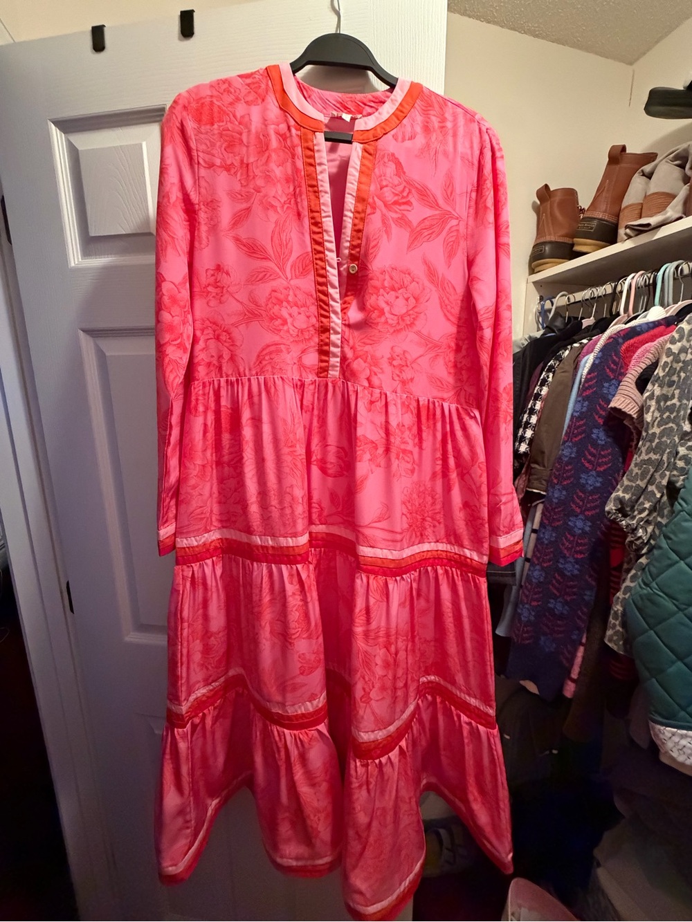 TCEC Pink and Red Floral Blouse
